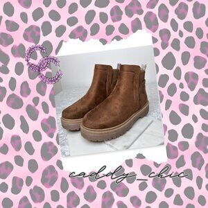 NWOT Qupid Renley Chunky Sole Booties - Brown, Size 9